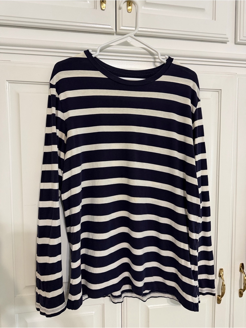 GAP Navy and White Striped Long-Sleeve Tee
